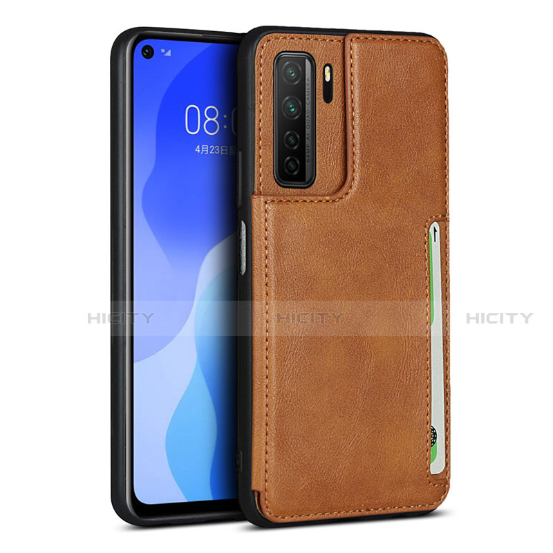 Coque Luxe Cuir Housse Etui R06 pour Huawei P40 Lite 5G Orange Plus