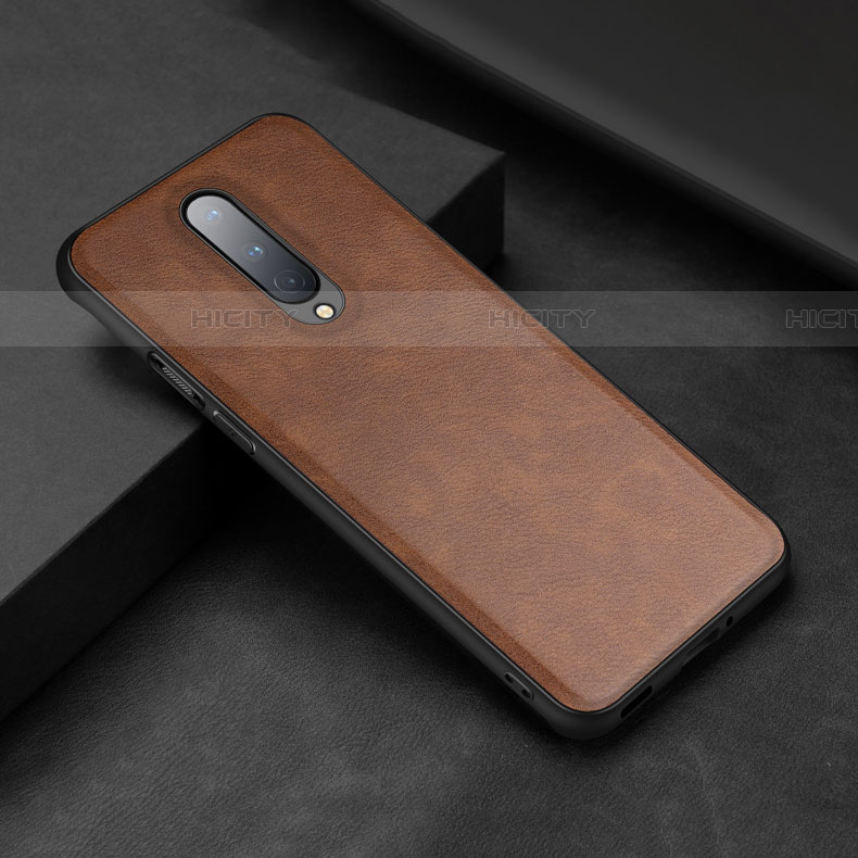 Coque Luxe Cuir Housse Etui R06 pour OnePlus 8 Marron Plus