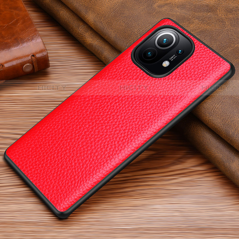 Coque Luxe Cuir Housse Etui R06 pour Xiaomi Mi 11 5G Rouge Plus