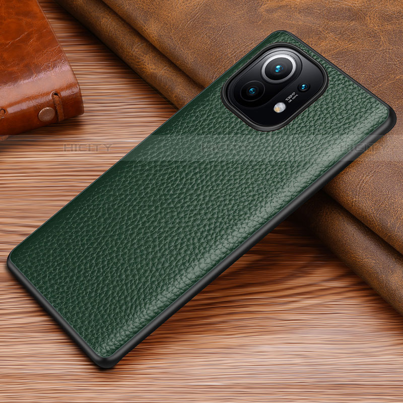 Coque Luxe Cuir Housse Etui R06 pour Xiaomi Mi 11 5G Vert Plus