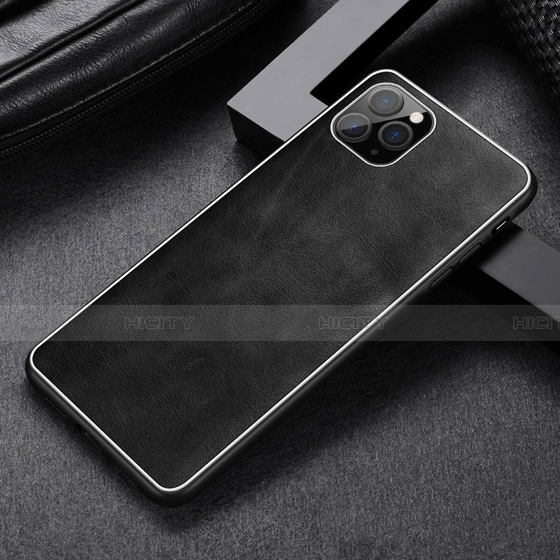 Coque Luxe Cuir Housse Etui R07 pour Apple iPhone 11 Pro Noir Plus