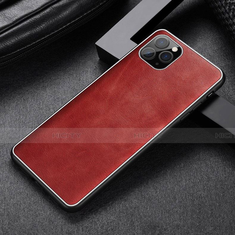 Coque Luxe Cuir Housse Etui R07 pour Apple iPhone 11 Pro Rouge Plus