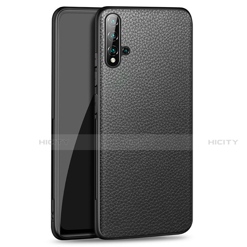 Coque Luxe Cuir Housse Etui R07 pour Huawei Nova 5 Pro Noir Plus