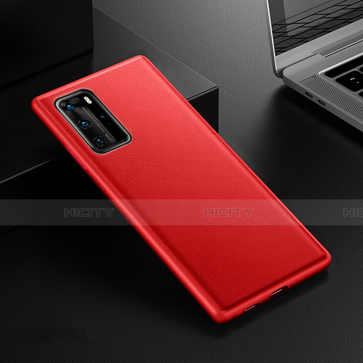 Coque Luxe Cuir Housse Etui R07 pour Huawei P40 Pro Rouge Plus