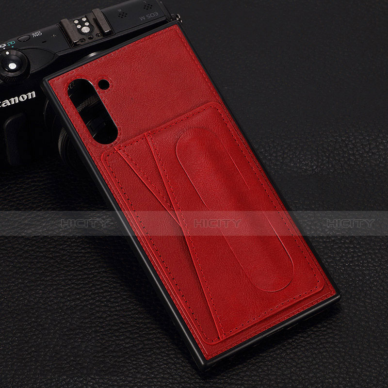 Coque Luxe Cuir Housse Etui R07 pour Samsung Galaxy Note 10 5G Rouge Plus