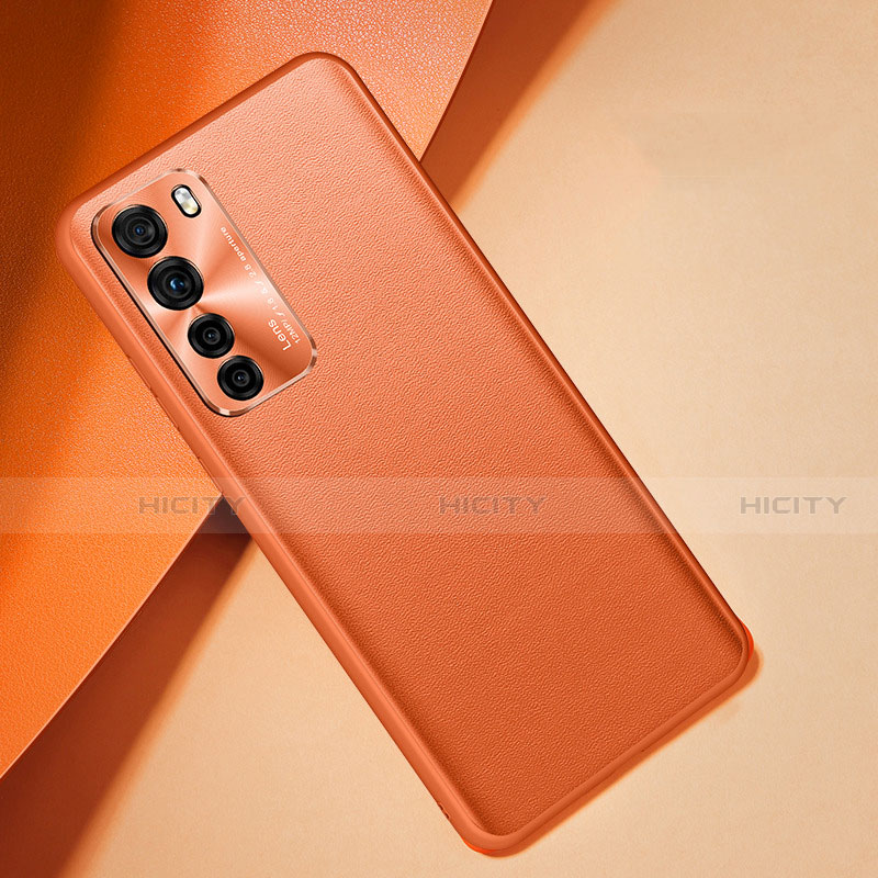 Coque Luxe Cuir Housse Etui R08 pour Huawei Nova 7 SE 5G Orange Plus