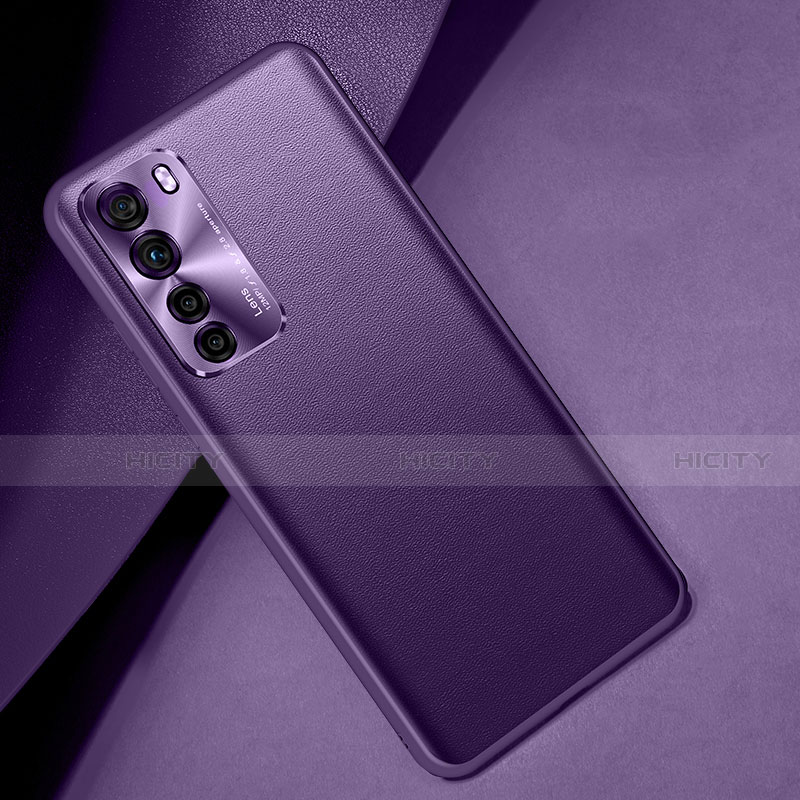 Coque Luxe Cuir Housse Etui R08 pour Huawei Nova 7 SE 5G Violet Plus