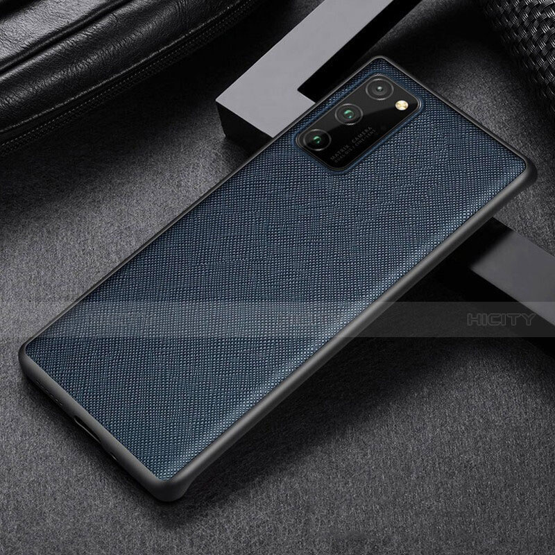 Coque Luxe Cuir Housse Etui R09 pour Huawei Honor View 30 5G Bleu Plus