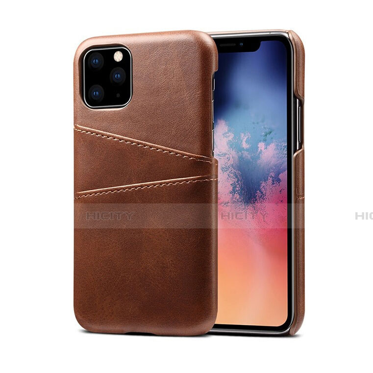 Coque Luxe Cuir Housse Etui R10 pour Apple iPhone 11 Pro Max Marron Plus