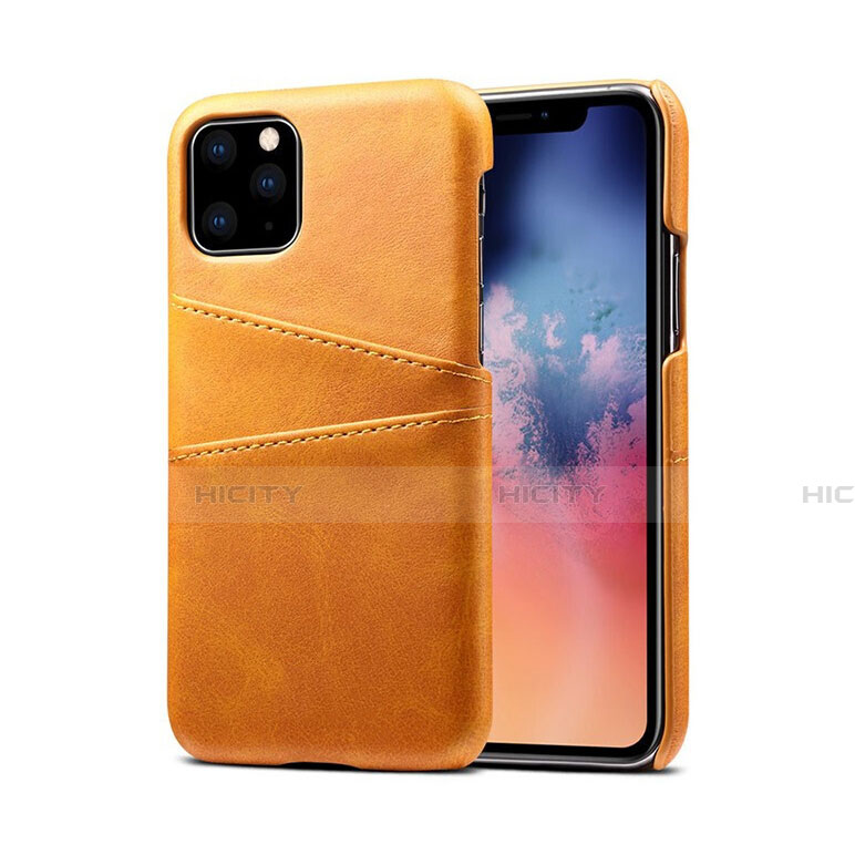 Coque Luxe Cuir Housse Etui R10 pour Apple iPhone 11 Pro Orange Plus