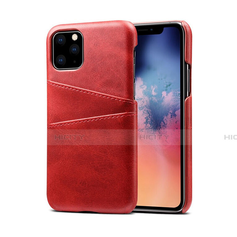 Coque Luxe Cuir Housse Etui R10 pour Apple iPhone 11 Pro Rouge Plus