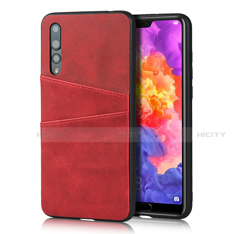 Coque Luxe Cuir Housse Etui R10 pour Huawei P20 Pro Rouge Plus