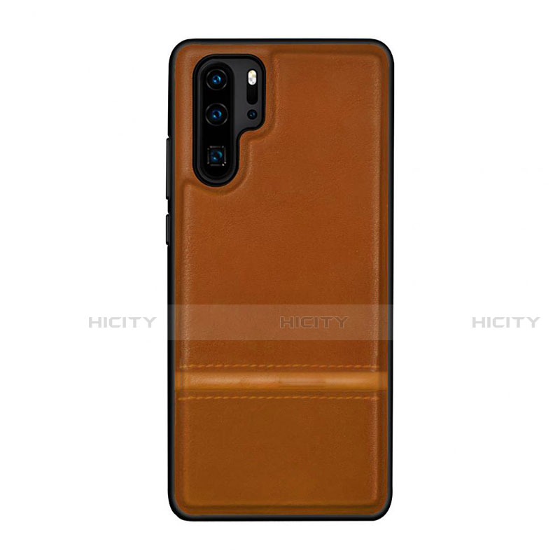 Coque Luxe Cuir Housse Etui R10 pour Huawei P30 Pro Orange Plus