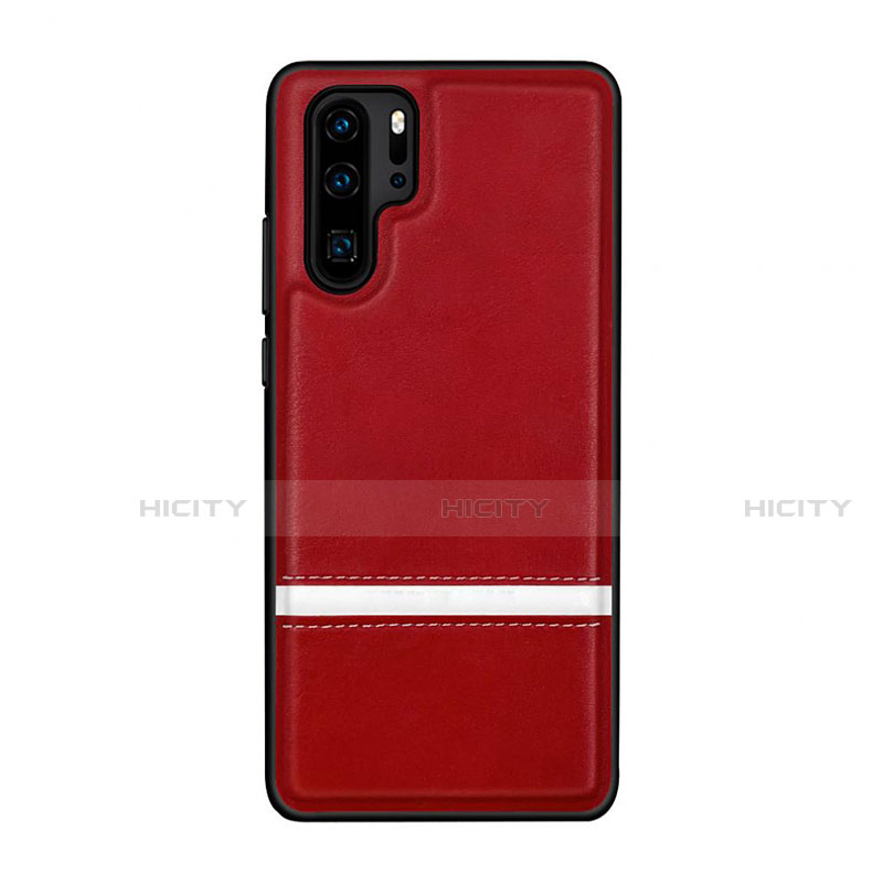 Coque Luxe Cuir Housse Etui R10 pour Huawei P30 Pro Rouge Plus