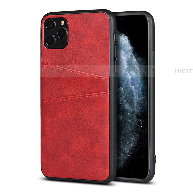 Coque Luxe Cuir Housse Etui R15 pour Apple iPhone 11 Pro Max Rouge Plus