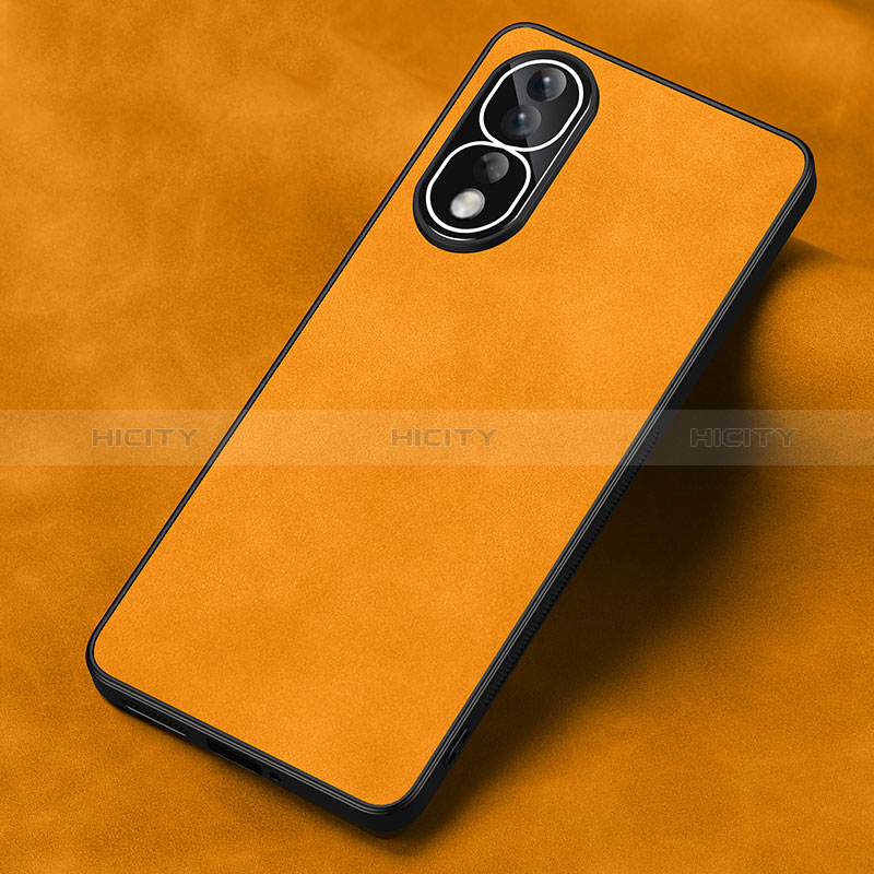 Coque Luxe Cuir Housse Etui S01 pour Huawei Honor 80 Pro 5G Orange Plus