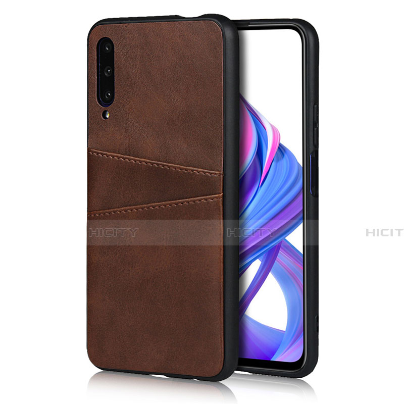 Coque Luxe Cuir Housse Etui S01 pour Huawei Honor 9X Pro Marron Plus