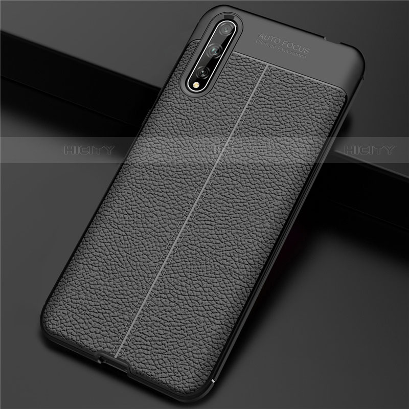 Coque Luxe Cuir Housse Etui S01 pour Huawei P smart S Noir Plus