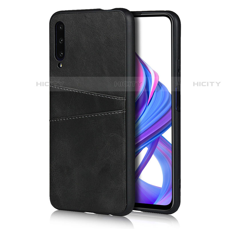 Coque Luxe Cuir Housse Etui S01 pour Huawei Y9s Noir Plus