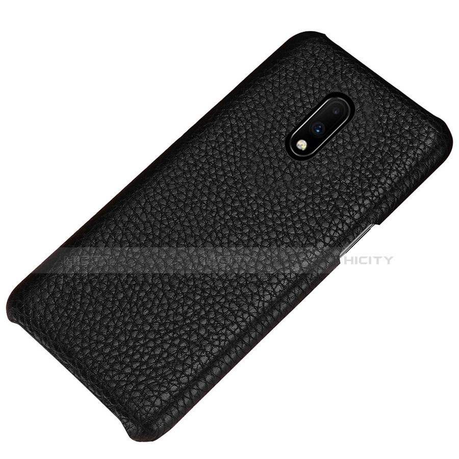 Coque Luxe Cuir Housse Etui S01 pour OnePlus 7 Noir Plus