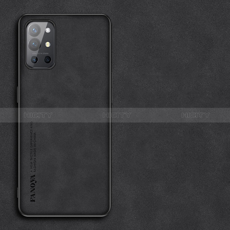 Coque Luxe Cuir Housse Etui S01 pour OnePlus 9R 5G Noir Plus