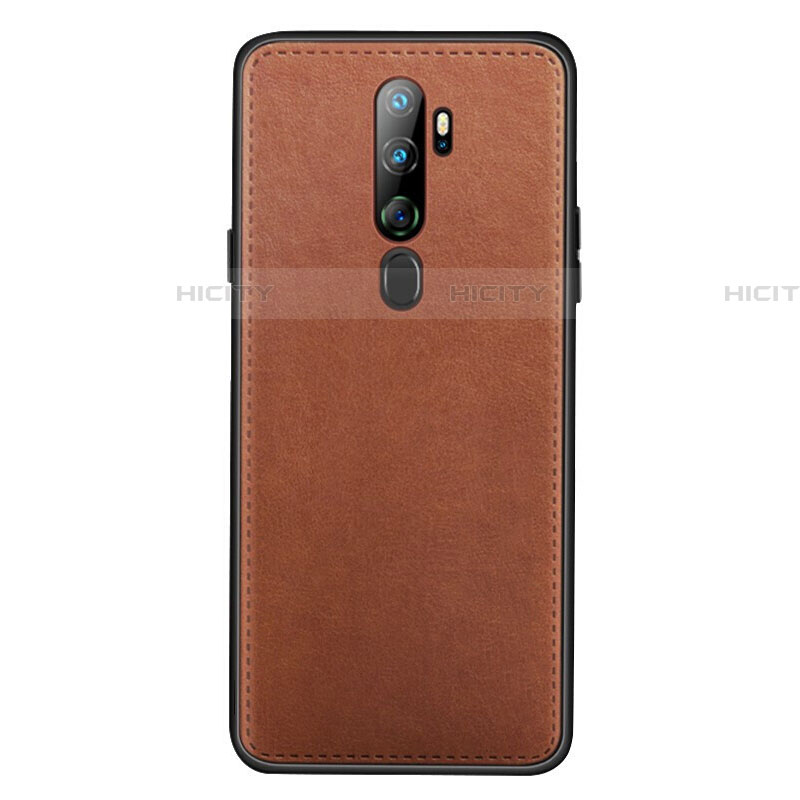 Coque Luxe Cuir Housse Etui S01 pour Oppo A11X Marron Plus