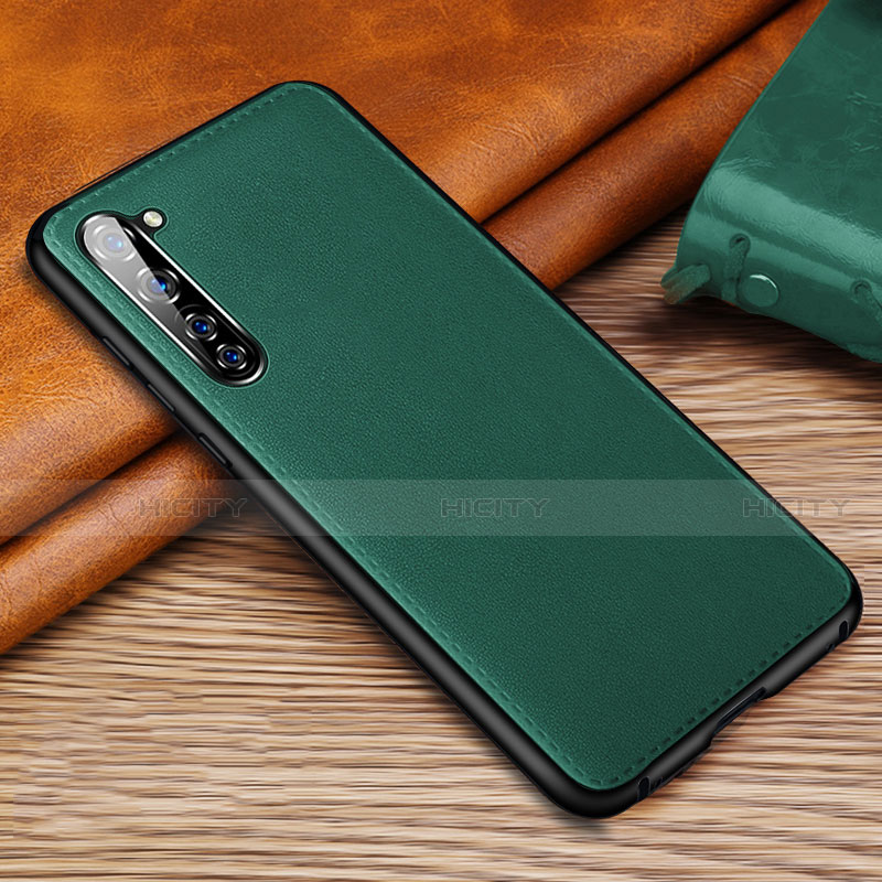 Coque Luxe Cuir Housse Etui S01 pour Oppo F15 Vert Plus