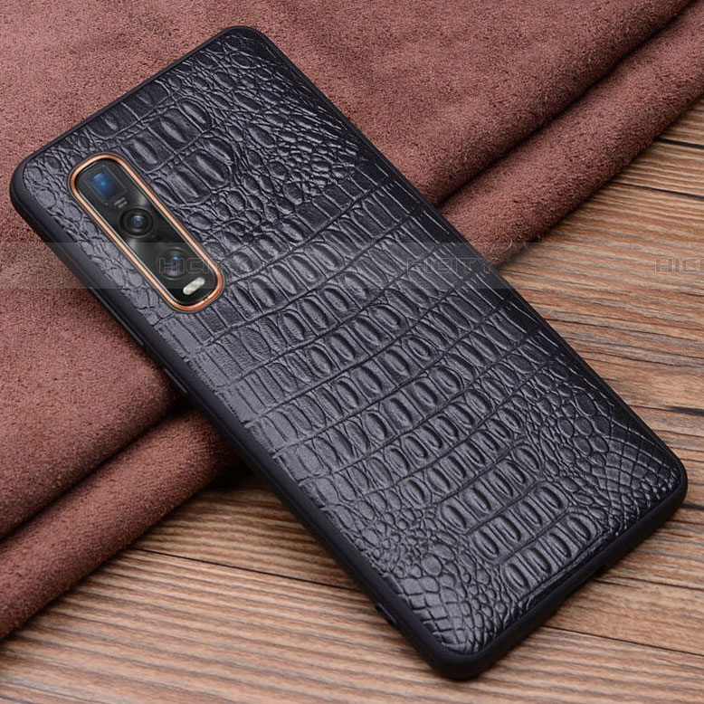 Coque Luxe Cuir Housse Etui S01 pour Oppo Find X2 Pro Noir Plus