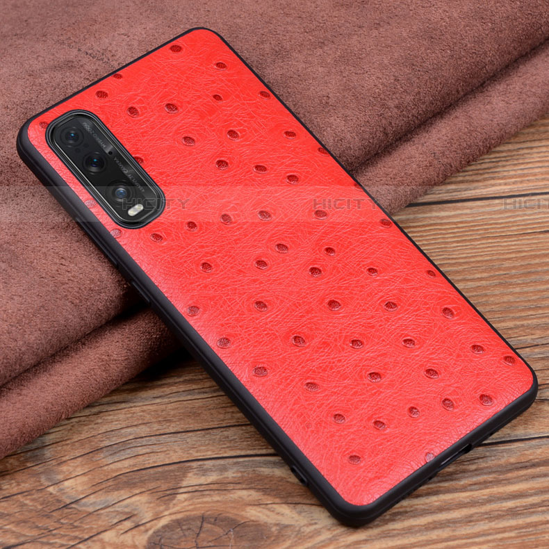 Coque Luxe Cuir Housse Etui S01 pour Oppo Find X2 Rouge Plus