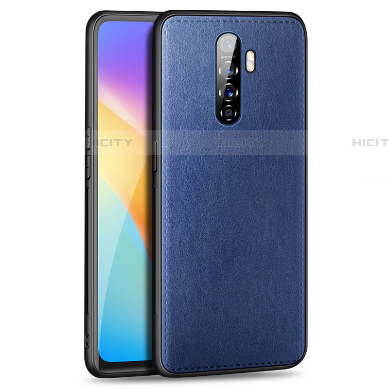 Coque Luxe Cuir Housse Etui S01 pour Oppo Reno Ace Bleu Plus