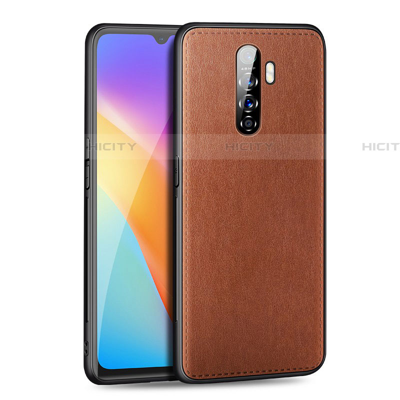 Coque Luxe Cuir Housse Etui S01 pour Oppo Reno Ace Marron Plus