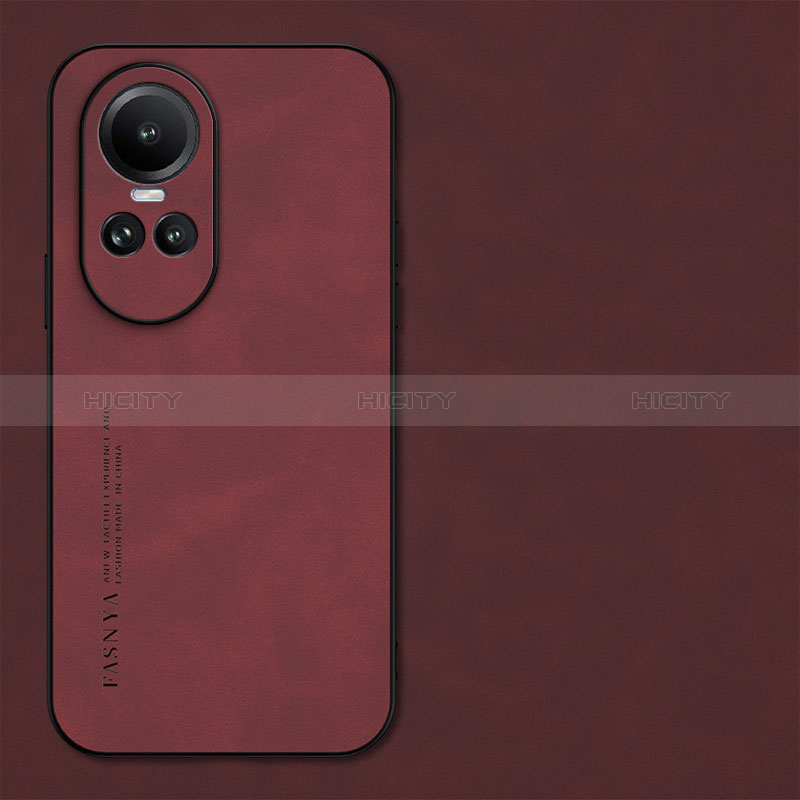 Coque Luxe Cuir Housse Etui S01 pour Oppo Reno10 Pro 5G Rouge Plus