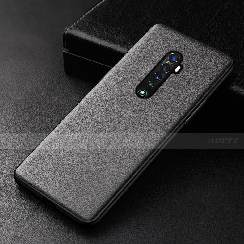 Coque Luxe Cuir Housse Etui S01 pour Oppo Reno2 Noir Plus