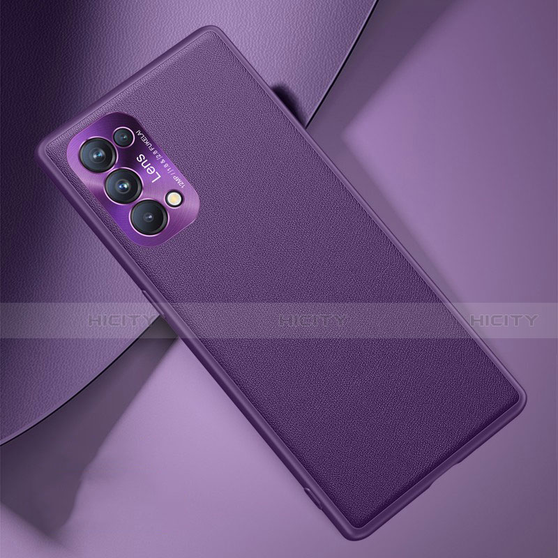 Coque Luxe Cuir Housse Etui S01 pour Oppo Reno5 5G Violet Plus