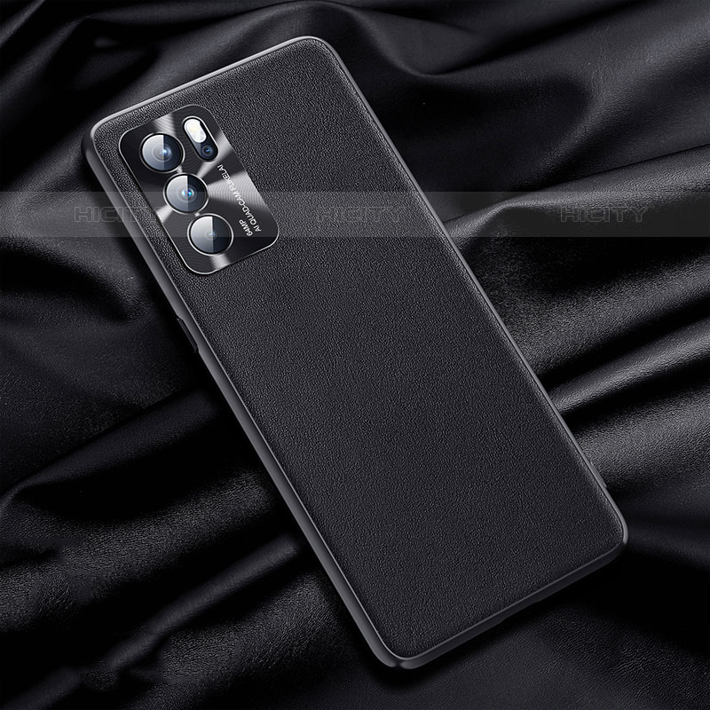 Coque Luxe Cuir Housse Etui S01 pour Oppo Reno6 Pro 5G India Noir Plus