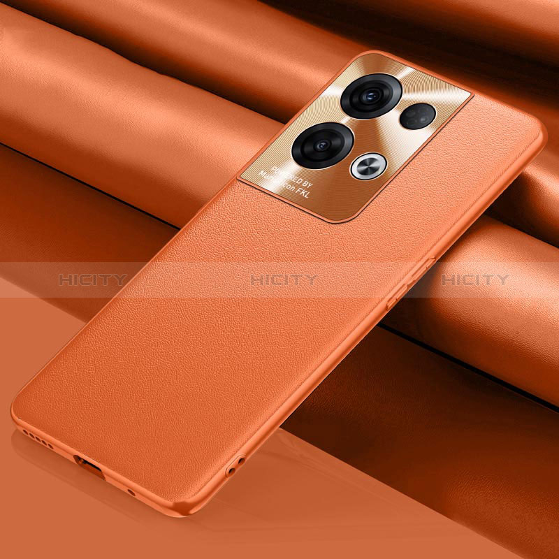 Coque Luxe Cuir Housse Etui S01 pour Oppo Reno9 Pro+ Plus 5G Orange Plus