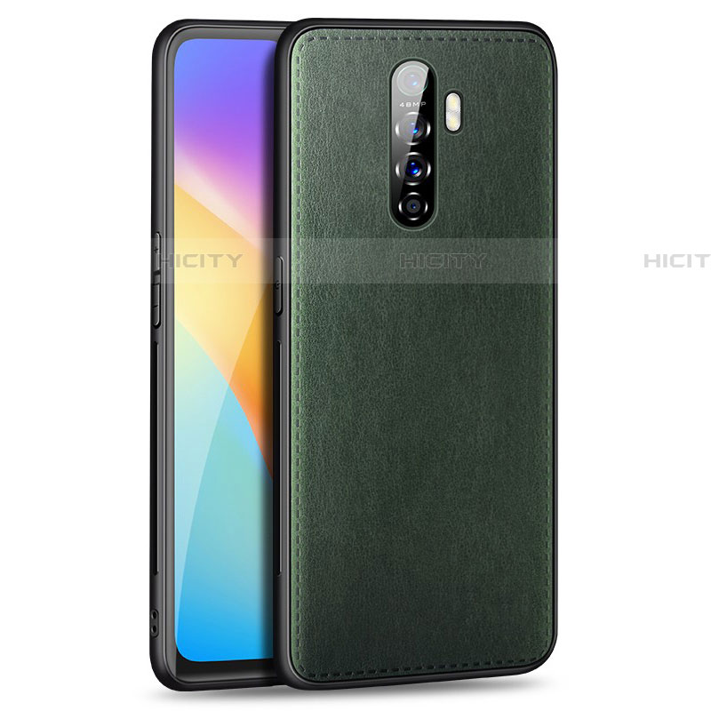 Coque Luxe Cuir Housse Etui S01 pour Realme X2 Pro Vert Plus