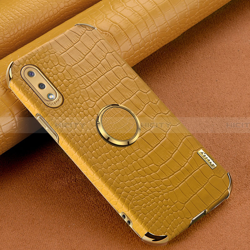 Coque Luxe Cuir Housse Etui S01 pour Samsung Galaxy A02 Jaune Plus