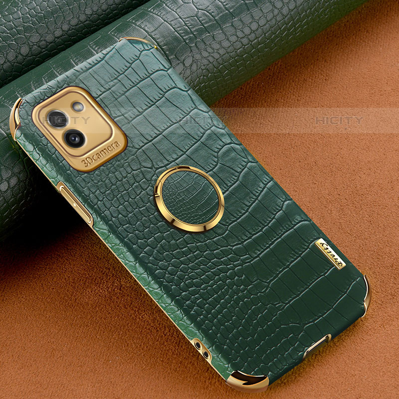 Coque Luxe Cuir Housse Etui S01 pour Samsung Galaxy A03 Vert Plus