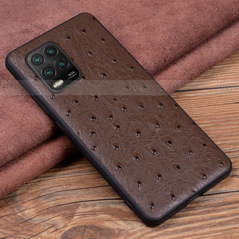 Coque Luxe Cuir Housse Etui S01 pour Xiaomi Mi 10 Lite Marron Plus