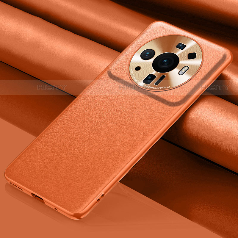 Coque Luxe Cuir Housse Etui S01 pour Xiaomi Mi 12 Ultra 5G Orange Plus