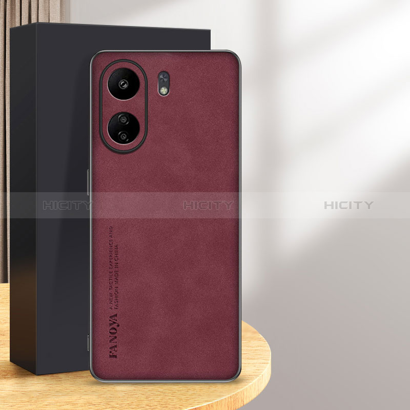 Coque Luxe Cuir Housse Etui S01 pour Xiaomi Poco C65 Rouge Plus