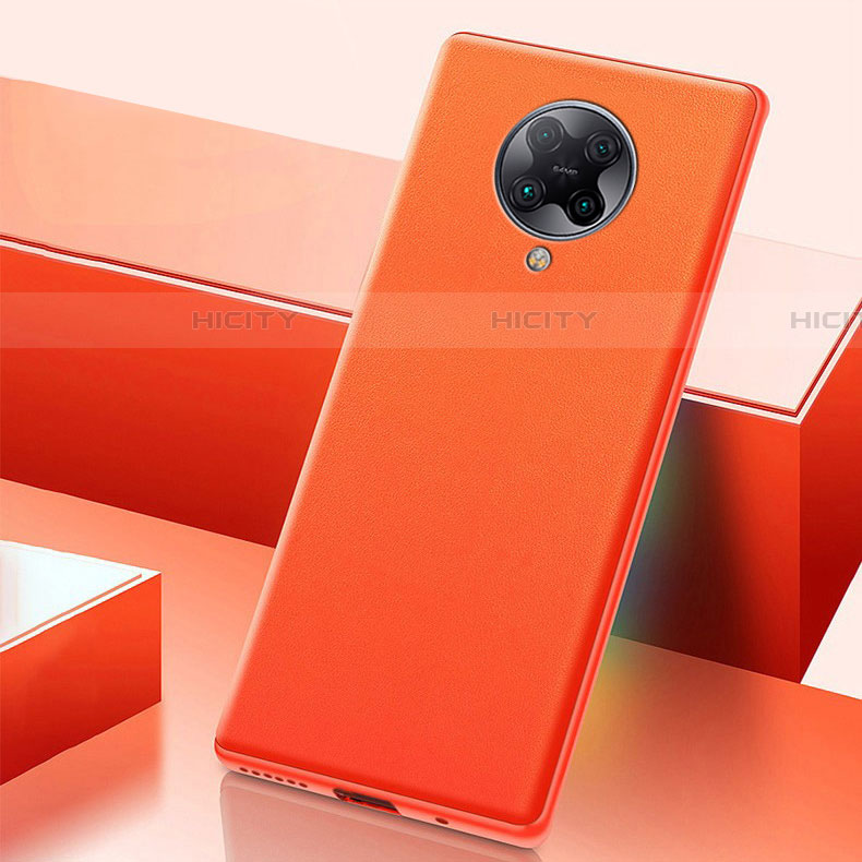 Coque Luxe Cuir Housse Etui S01 pour Xiaomi Poco F2 Pro Orange Plus