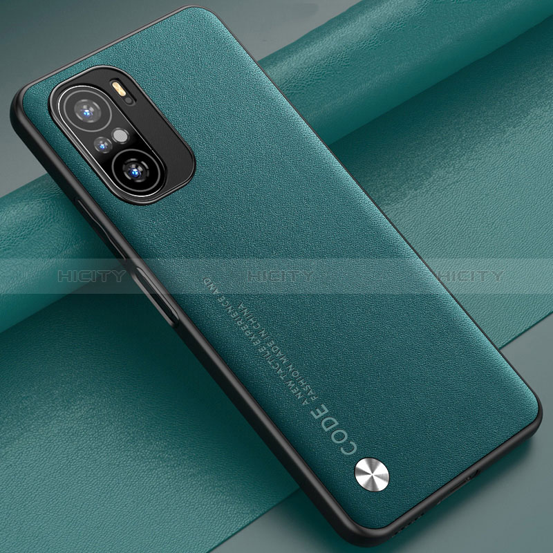 Coque Luxe Cuir Housse Etui S01 pour Xiaomi Poco F3 5G Vert Plus