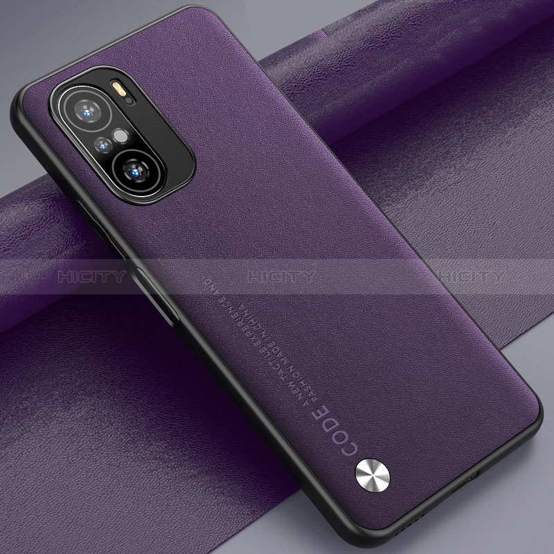 Coque Luxe Cuir Housse Etui S01 pour Xiaomi Redmi K40 Pro 5G Violet Plus