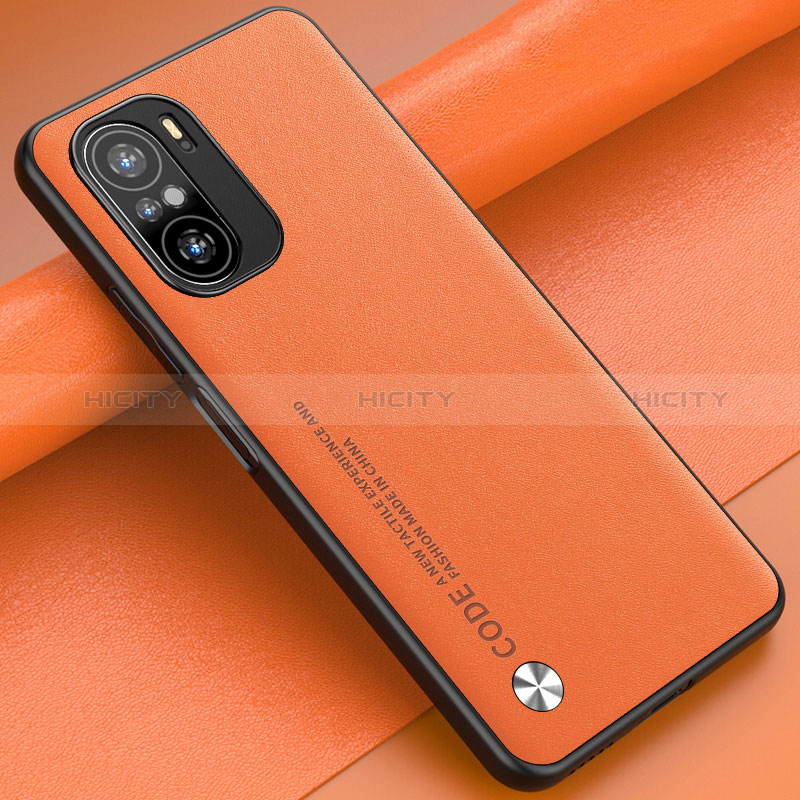 Coque Luxe Cuir Housse Etui S01 pour Xiaomi Redmi K40 Pro+ Plus 5G Orange Plus