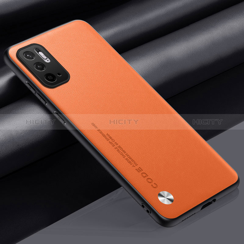 Coque Luxe Cuir Housse Etui S01 pour Xiaomi Redmi Note 10T 5G Orange Plus