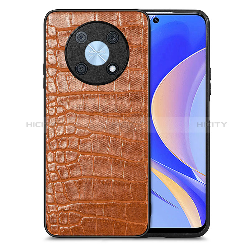 Coque Luxe Cuir Housse Etui S01D pour Huawei Enjoy 50 Pro Marron Plus