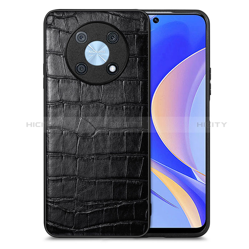 Coque Luxe Cuir Housse Etui S01D pour Huawei Enjoy 50 Pro Noir Plus