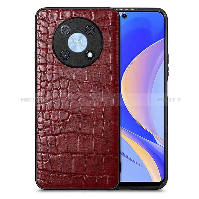 Coque Luxe Cuir Housse Etui S01D pour Huawei Enjoy 50 Pro Rouge Plus